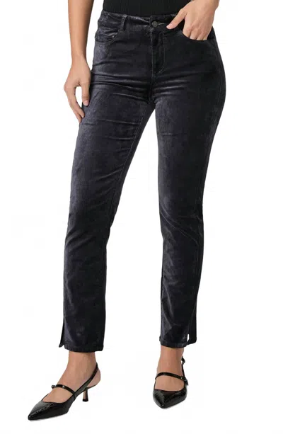 Dl1961 - Women's Cindy Twisted Straight Leg Velvet Pants In Calico In Multi