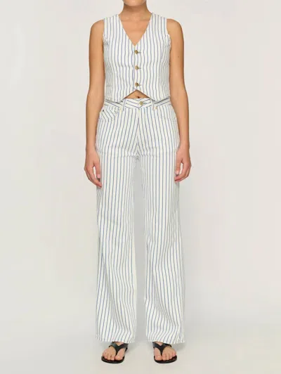 Dl1961 - Women's Gisele Wide Leg High Rise Pants In Nautical Stripe In Multi