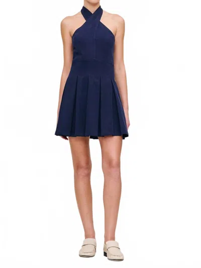 Dl1961 - Women's Halter Mini Dress In Navy In Blue