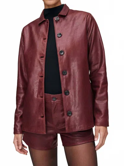 Dl1961 - Women's Harloe Leather Jacket In Saffron In Red