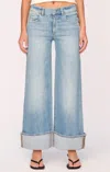 Dl1961 - Women's Hepburn Low Rise Waist Wide Leg Jean In Ravello Cuffed In Multi