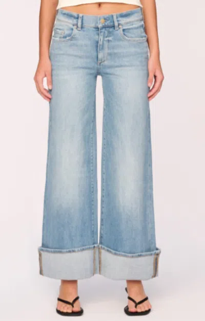 Dl1961 - Women's Hepburn Low Rise Waist Wide Leg Jean In Ravello Cuffed In Blue