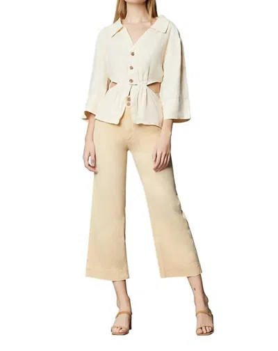 Dl1961 - Women's Hepburn High Rise Wide Leg Jean In Butterscotch In Beige