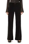 Dl1961 - Women's Hepburn High Waist Wide Leg Velvet Jeans In Voodoo In Black