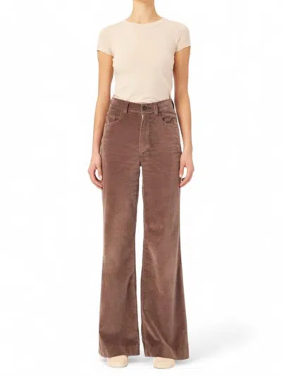 Dl1961 - Women's Hepburn Velvet Wide Jean In Pearl Grey