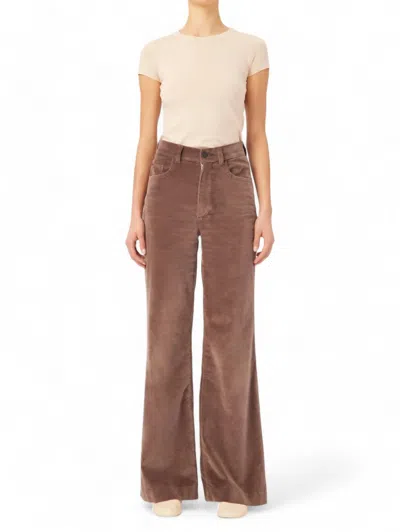 Dl1961 - Women's Hepburn Velvet Wide Leg Jean In Pearl Grey
