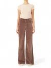 Dl1961 - Women's Hepburn Velvet Wide Leg Jean In Pearl Grey In Brown