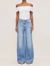 Dl1961 - Women's Hepburn Wide Leg High Rise 32" Jeans In Blue In Blue