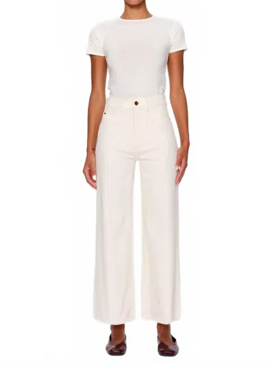 Dl1961 - Women's Hepburn Wide Leg High Rise Ankle Jeans In Eggshell In White