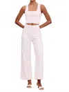 Dl1961 - Women's Hepburn Wide Leg High Rise Ankle Jeans In Primrose Pink In White
