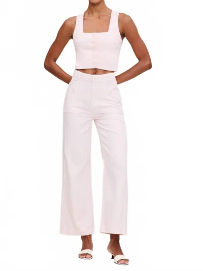 Dl1961 - Women's Hepburn Wide Leg High Rise Ankle Jeans In Primrose Pink In White