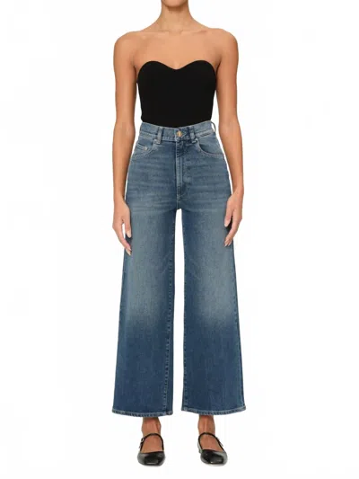 Dl1961 - Women's Hepburn Wide Leg High Rise Ankle Jeans In Seagate In Multi