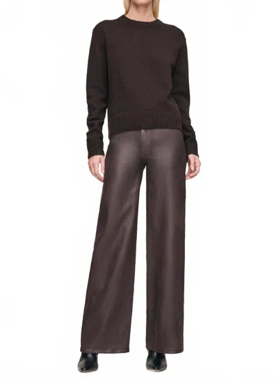 Dl1961 - Women's Hepburn Wide Leg High Rise Jeans In Walnut Coated In Brown