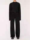 Dl1961 - Women's Hepburn Wide Leg High Rise Knit Jeans In Black In Black