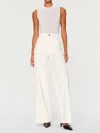 Dl1961 - Women's Hepburn Wide Leg High Rise Vintage 31" Jeans In Eggshell In White