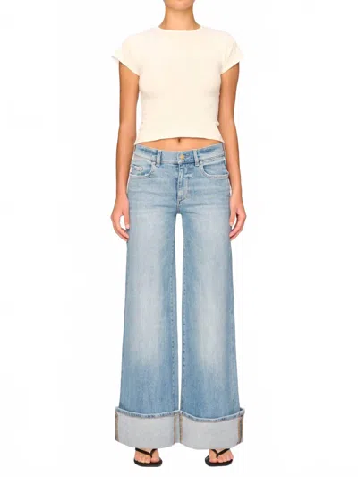 Dl1961 - Women's Hepburn Wide Leg Low Rise Jeans In Denim In Blue