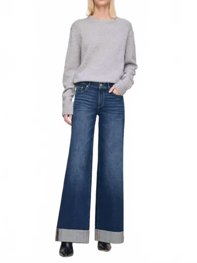 Dl1961 - Women's Hepburn Wide Leg Mid Rise Jeans In Boardwalk Cuffed In Brown
