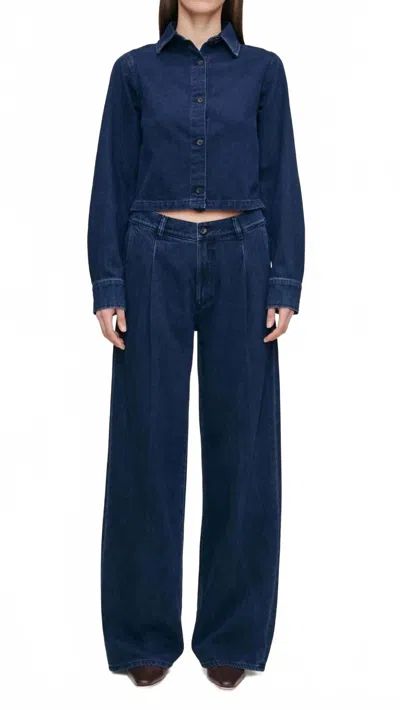 Dl1961 - Women's Isabel Wide Leg Straight Vintage Jeans In Rain Storm In Blue