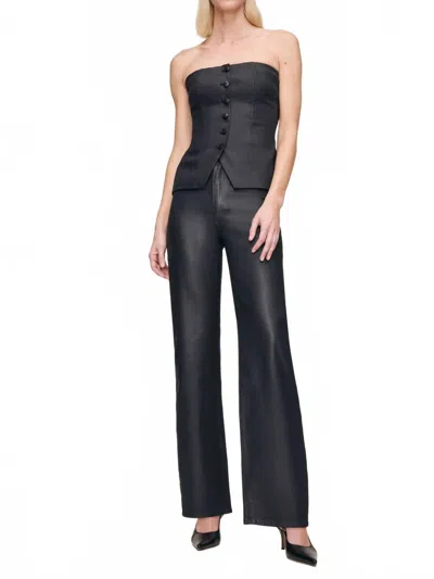 Dl1961 - Women's Karmine Refined Wide Leg High Rise 31" Jeans In Black Coated
