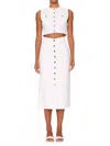Dl1961 - Women's Lexie High Rise Denim Skirt Button Front In White In White