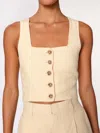 Dl1961 - Women's Lizzie Top Cropped Wheat Linen In Neutral