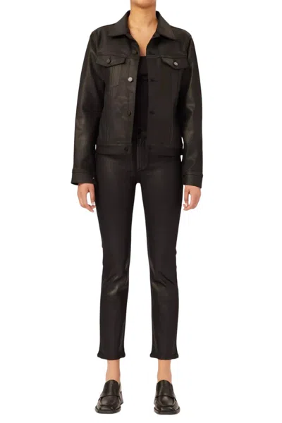 Dl1961 - Women's Mara Coated Straight Jean In Black Coated In Multi