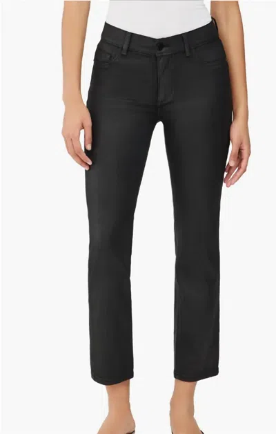 Dl1961 - Women's Mara Instasculpt Mid Rise Straight Leg Jeans In Black Coated