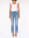 Dl1961 - Women's Mara Straight Instasculpt Mid Rise Jeans In Island Park Cuffed