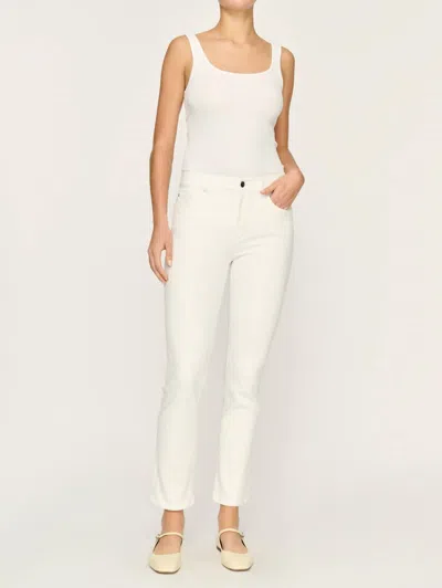 Dl1961 - Women's Mara Straight Mid Rise Ankle Jeans In White