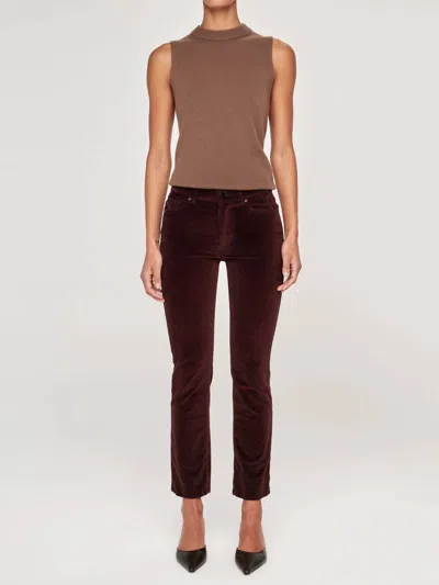 Dl1961 - Women's Mara Straight Mid Rise Instasculpt Ankle Jean In Mulberry In Red