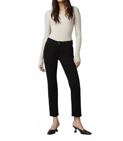 Dl1961 - Women's Mara Straight Mid Rise Instasculpt Ankle Jeans In Black Peached Raw