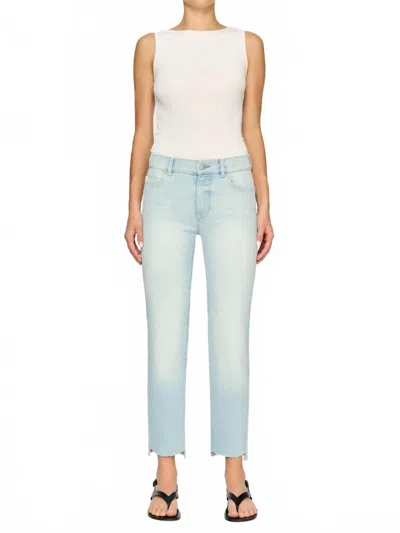 Dl1961 - Women's Mara Straight Mid Rise Instasculpt Ankle Jeans In Blue Isle