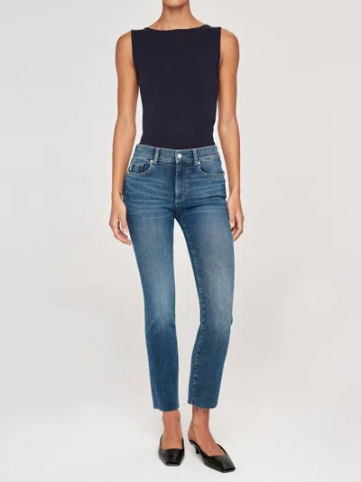 Dl1961 - Women's Mara Straight Mid Rise Instasculpt Ankle Jeans In Chancery In Multi