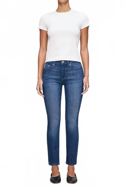 Dl1961 - Women's Mara Straight Mid Rise Instasculpt Ankle Jeans In Santa Monica In White