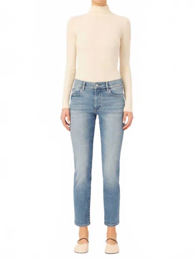 Dl1961 - Women's Mila Cigarette Mid Rise Jeans In Breakwater In Blue