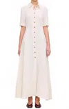 Dl1961 - Women's Montauk Short Sleeve Linen Maxi Dress In Flax In White