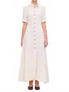 Dl1961 - Women's Montauk Short Sleeve Linen Maxi Dress In Flax In White