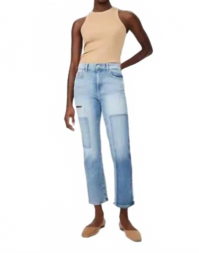 Dl1961 - Women's Patti High Rise Vintage Straight Ankle Jeans In Light Patchwork In Blue