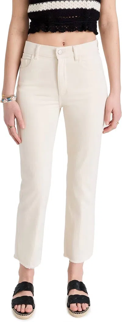 Dl1961 - Women's Patti Straight High Rise Ankle Jeans In Off White In Beige