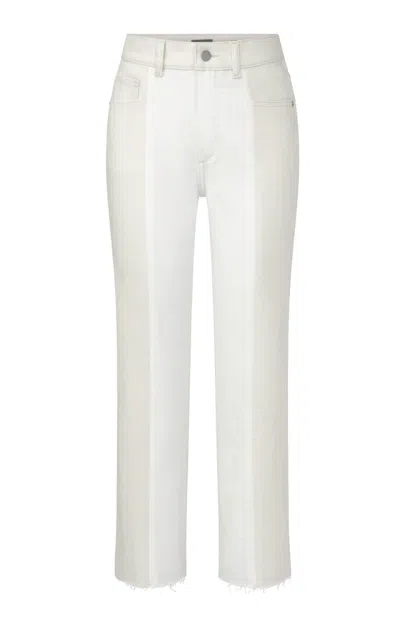 Dl1961 - Women's Patti Straight High Rise Ankle Pant In Ecru Blocked In Multi