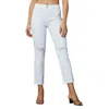 Dl1961 - Women's Patti Straight High Rise Jean In White Distressed In Multi
