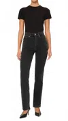 Dl1961 - Women's Patti Straight High Rise Jeans In Eclipse Paneled In Black