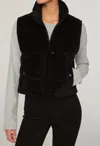 Dl1961 - Women's Puffer Vest In Stretch Velvet In Multi