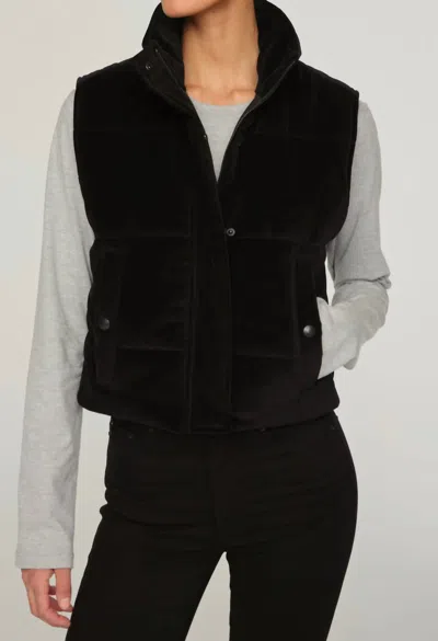 Dl1961 - Women's Puffer Vest In Stretch Velvet In Multi