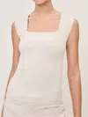 Dl1961 - Women's Square Neck Top Instasculpt Rib In Ecru In White