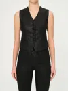 Dl1961 - Women's Tailored Vest In Black Coated In Black