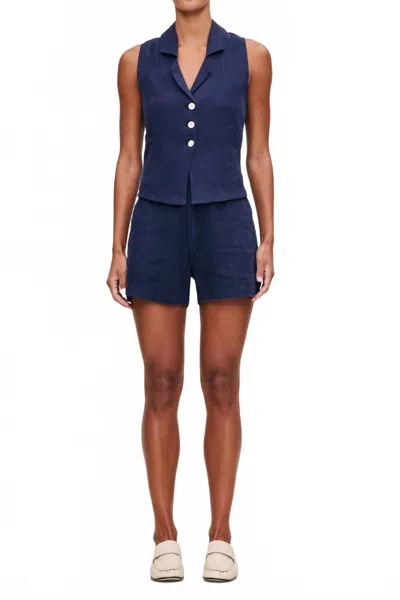 Dl1961 - Women's Taylor Linen Short In Bright Navy In Blue