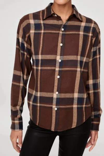 Dl1961 - Women's Thelma Shirt In Brown Plaid In Yellow