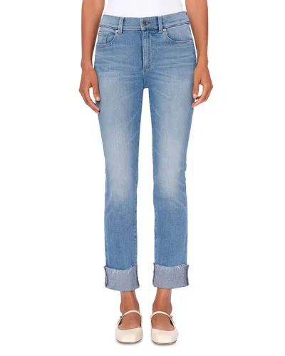 Dl1961 - Women's Mara Straight Mid Rise Instasculpt Jeans In Island Park In Blue