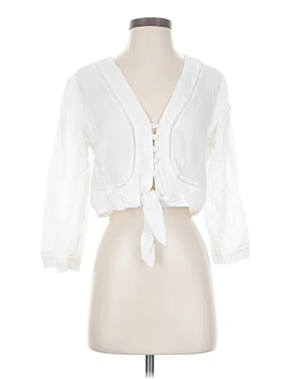 Pre-owned Dl1961 3/4 Sleeve Blouse In White